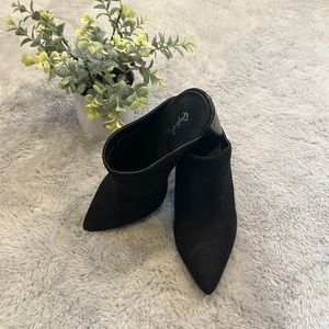 Suede Pointed Toe Mules